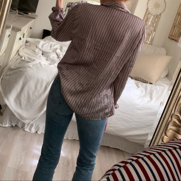 Vintage Striped Button Up Blouse - Picture 2 of 5